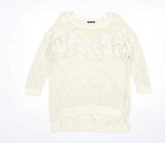 Womens UK Size 10 Warehouse Beige Pullover Jumper