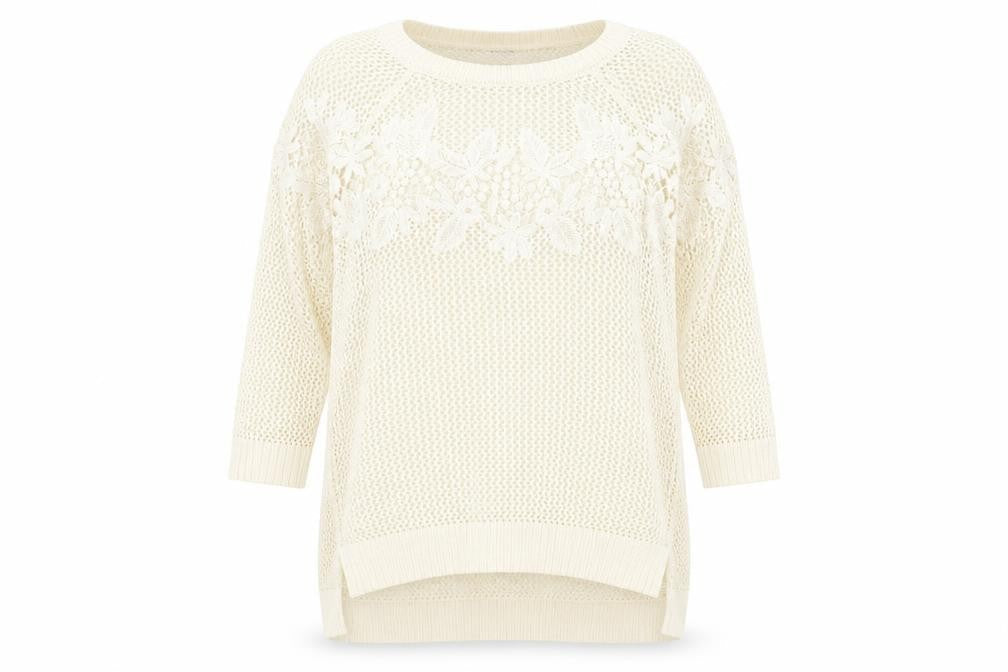 Womens UK Size 10 Warehouse Beige Pullover Jumper
