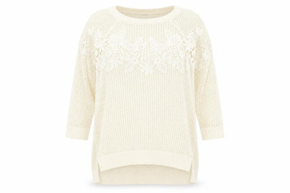 Womens UK Size 10 Warehouse Beige Pullover Jumper