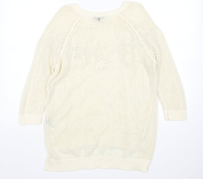 Womens UK Size 10 Warehouse Beige Pullover Jumper