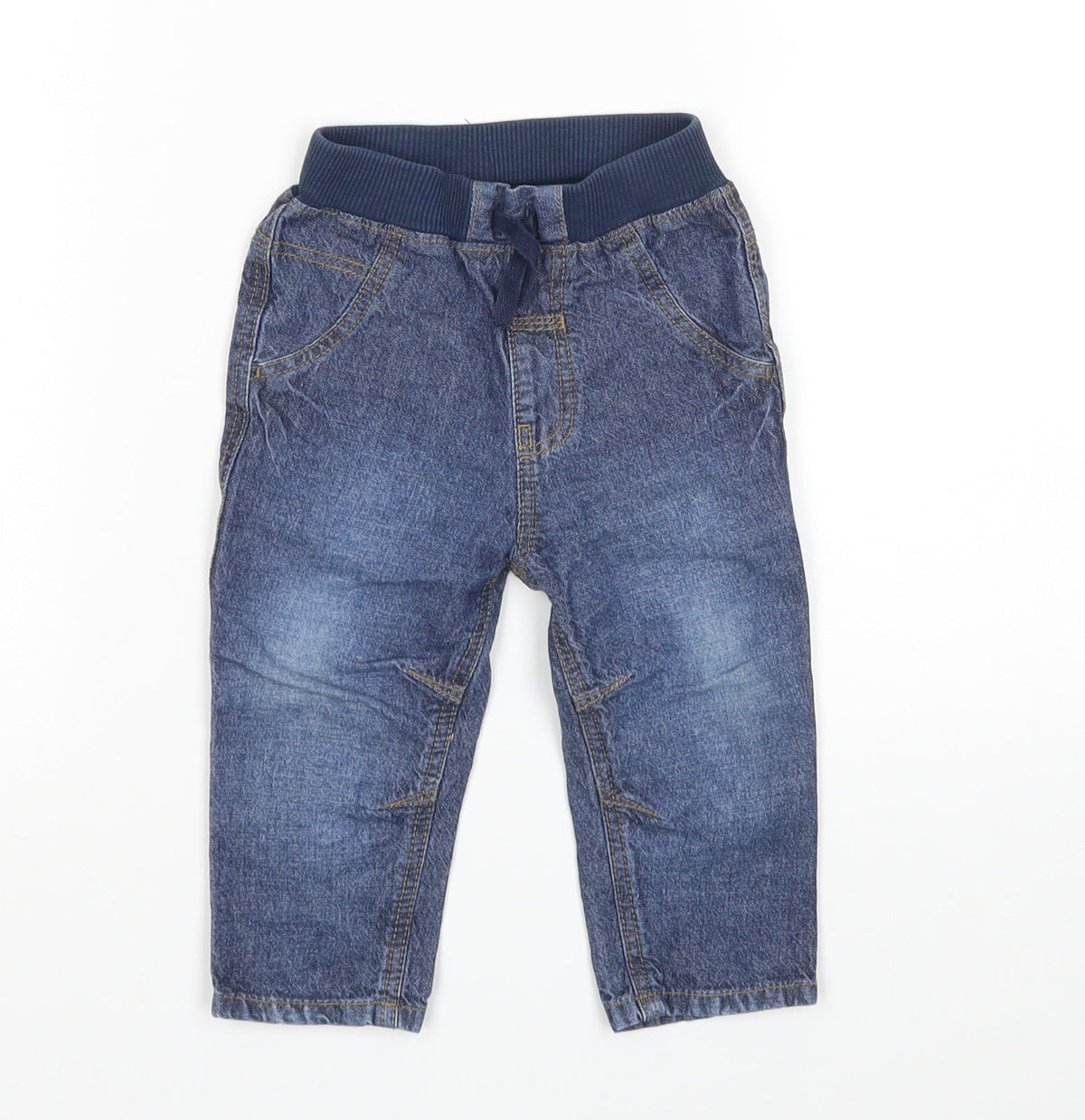 Front view of George boys’ blue jeans, size 9, months