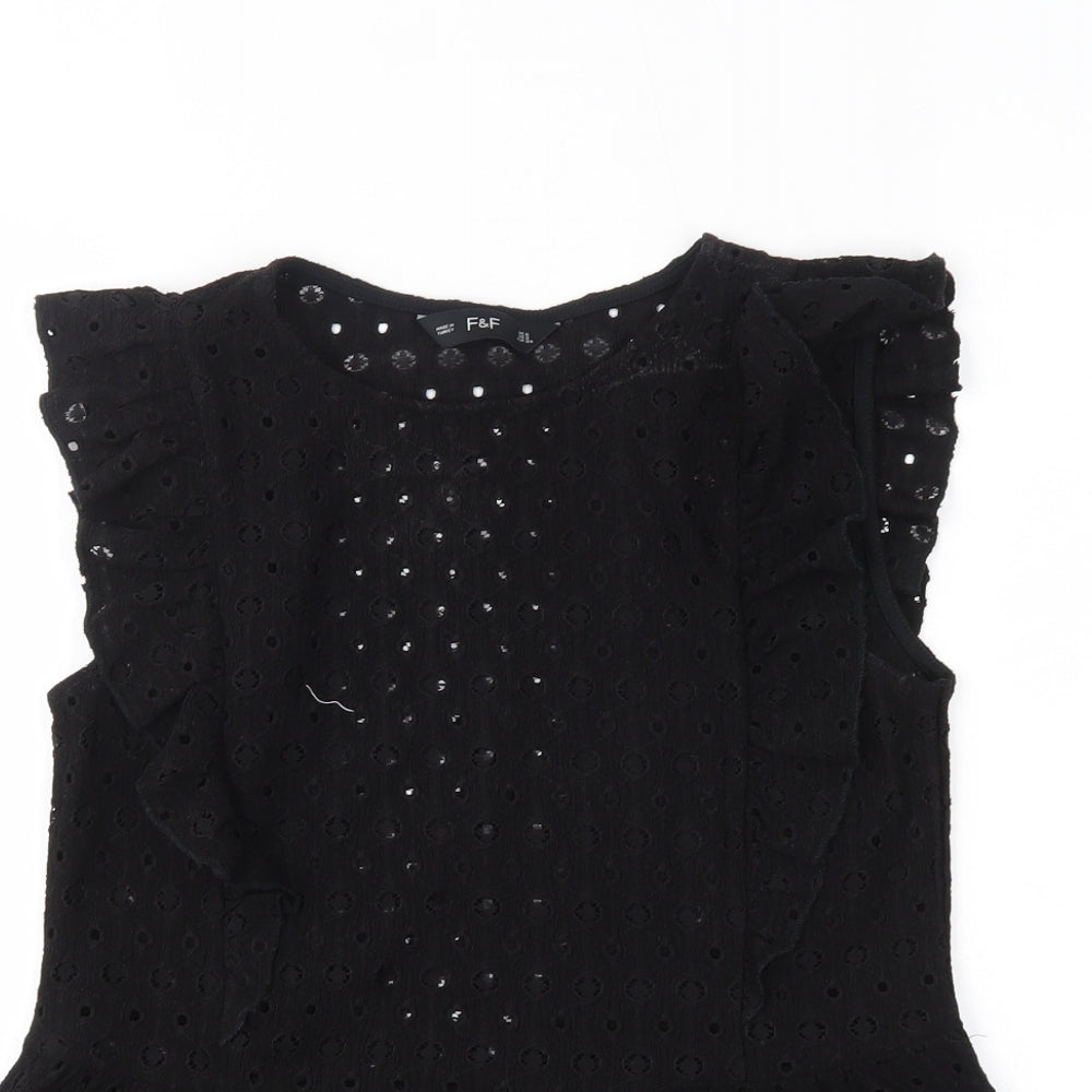 F&F Womens Black   Basic Blouse Size 6