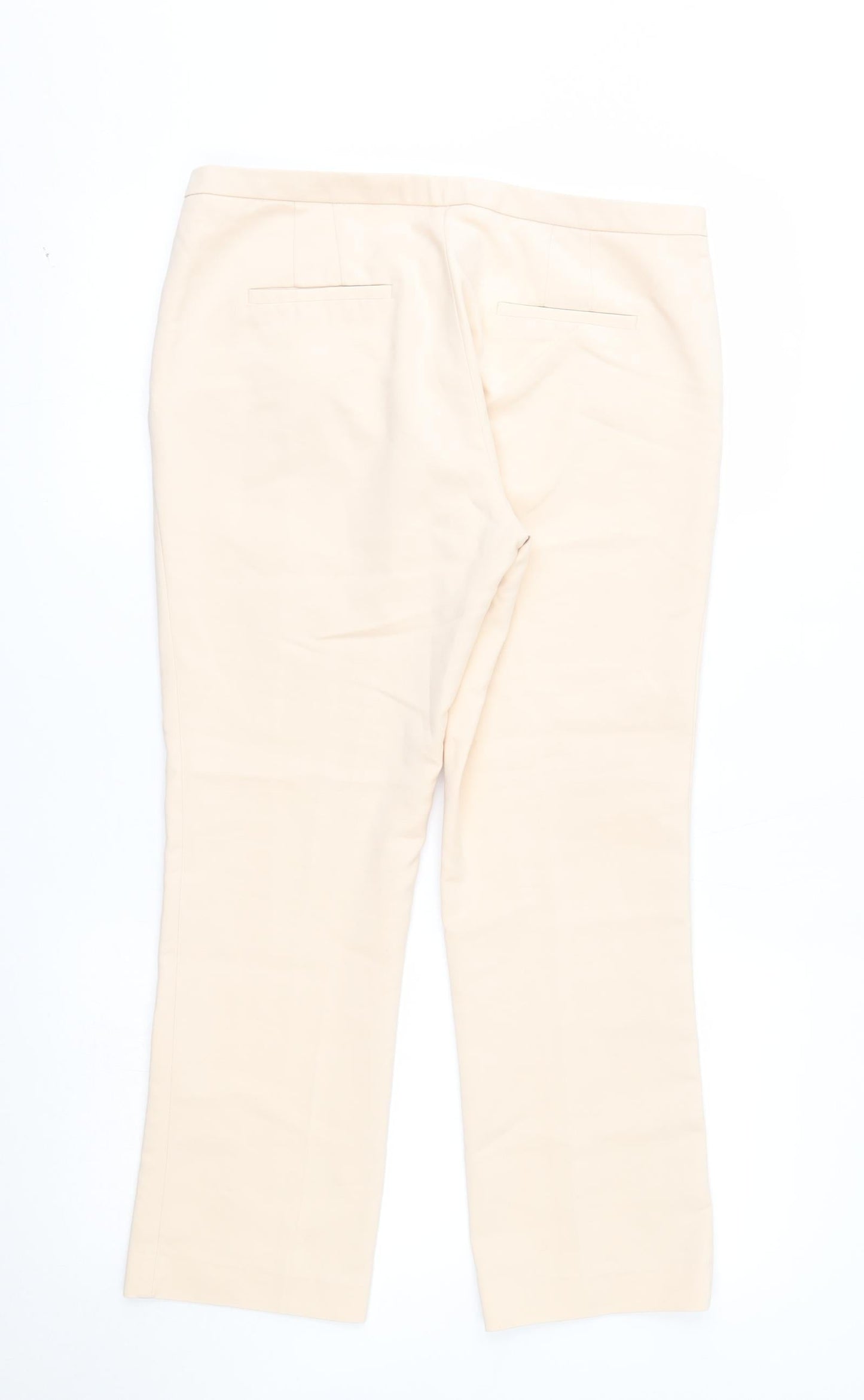 Womens UK Size L Zara Regular Fit  Beige Trousers
