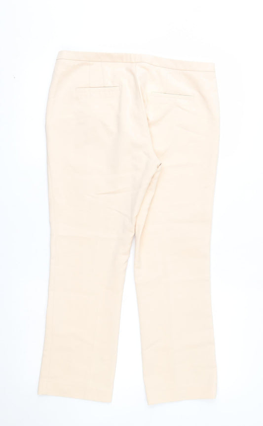 Womens UK Size L Zara Regular Fit  Beige Trousers