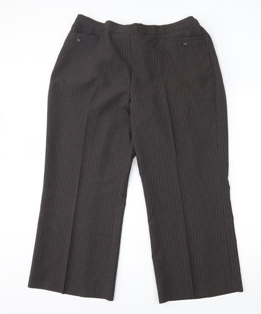 BM Womens Grey Striped  Trousers  Size 18 L24 in