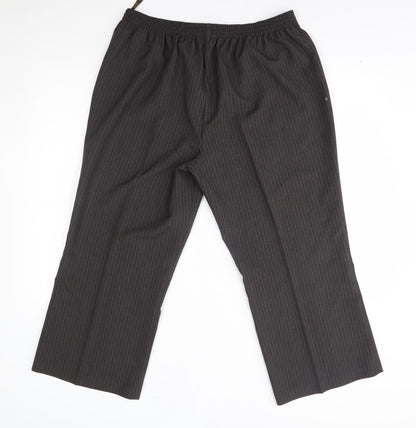 BM Womens Grey Striped  Trousers  Size 18 L24 in