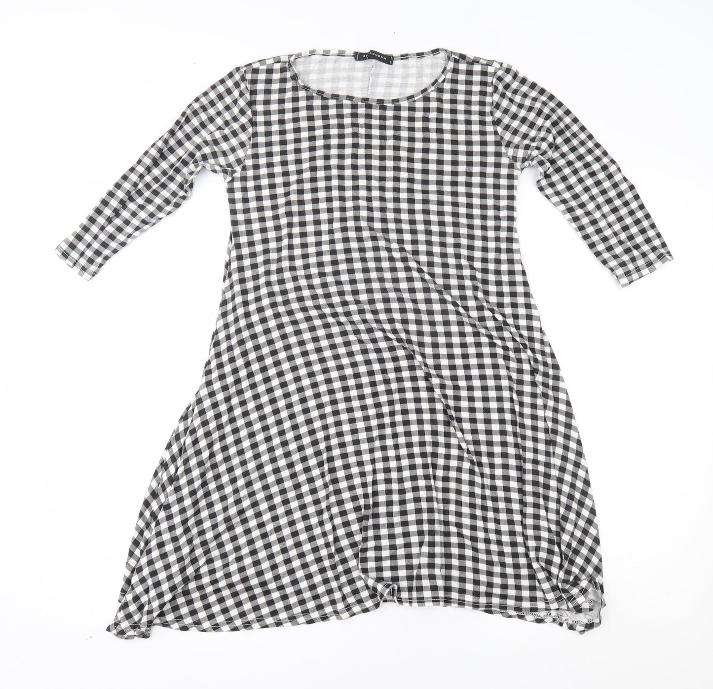 QED London Womens Black Check  A-Line  Size 10