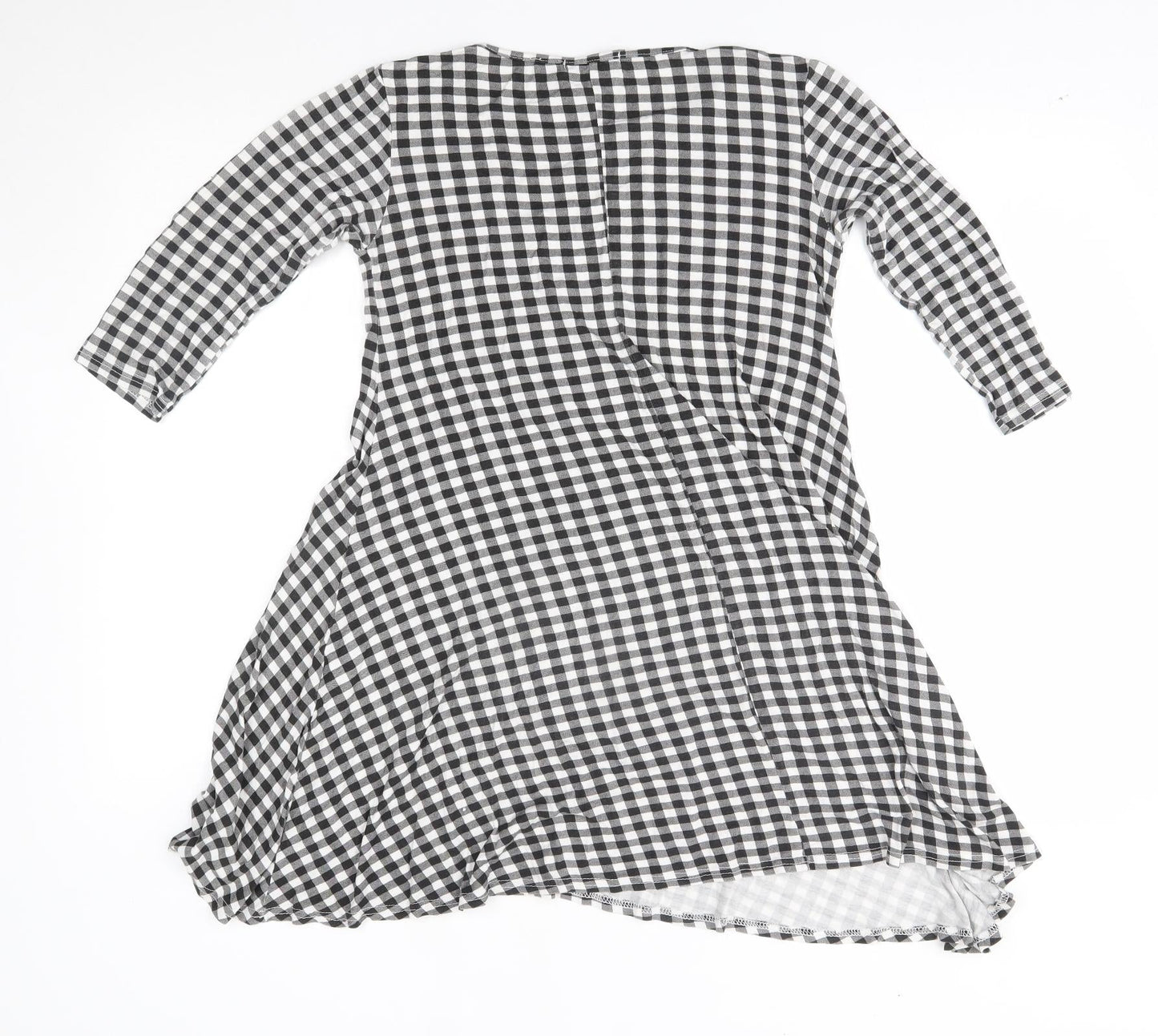 QED London Womens Black Check  A-Line  Size 10