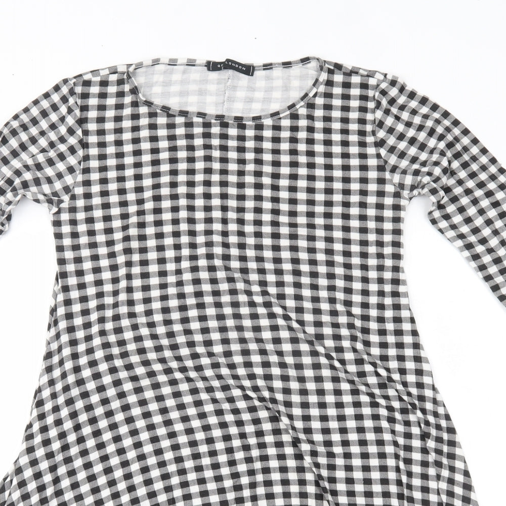 QED London Womens Black Check  A-Line  Size 10