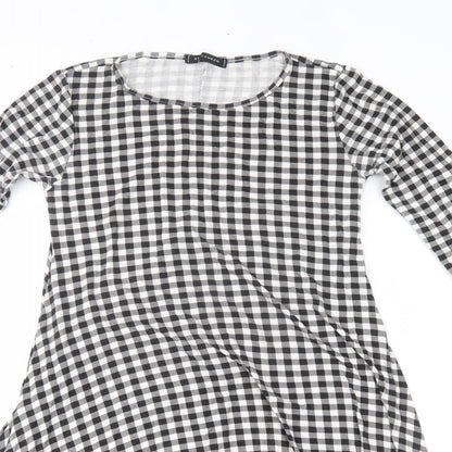 QED London Womens Black Check  A-Line  Size 10