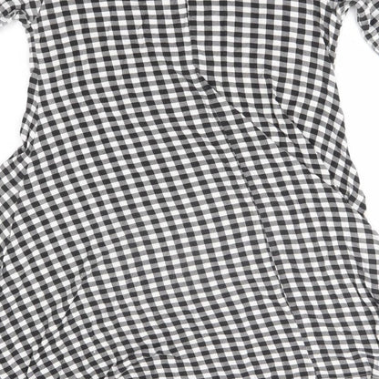 QED London Womens Black Check  A-Line  Size 10