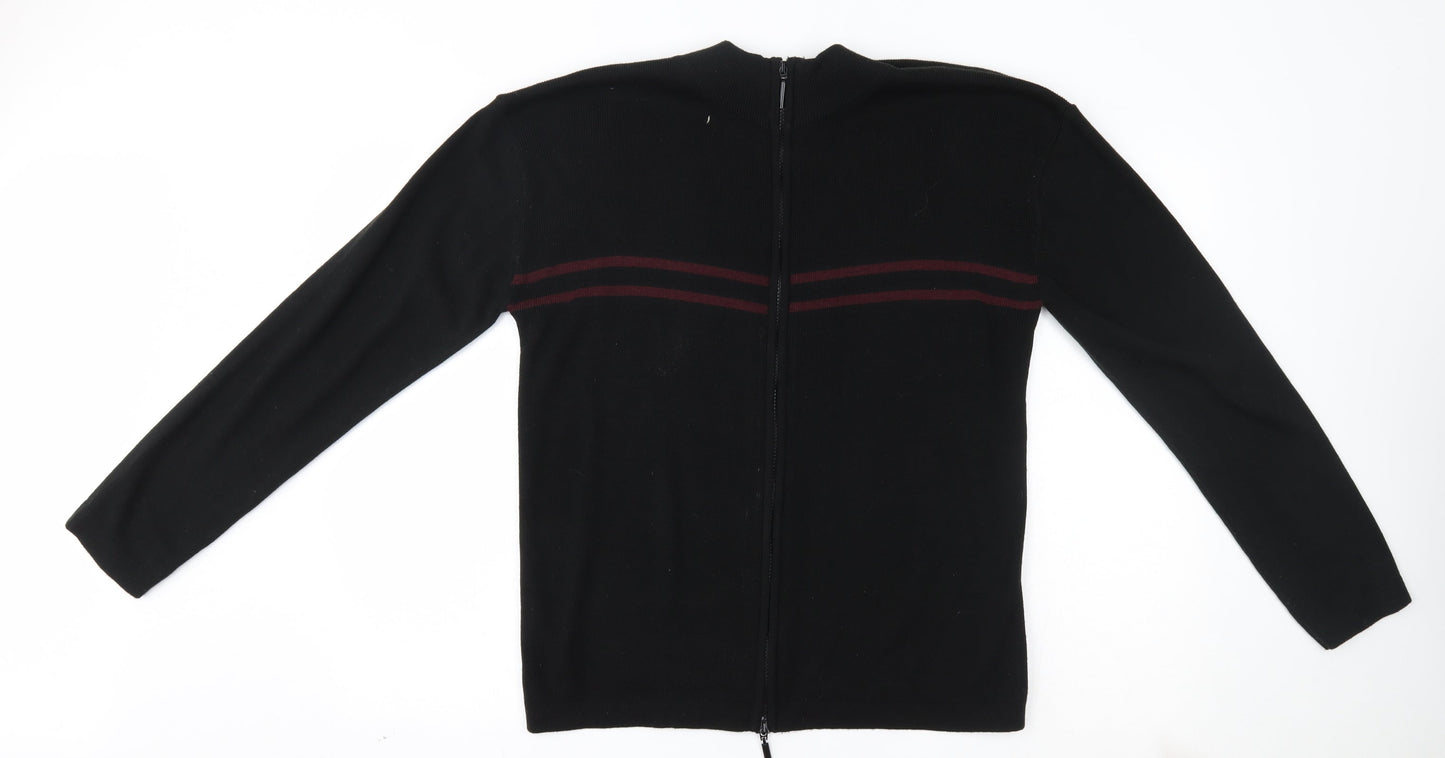 Preworn Womens Black   Full Zip Jumper Size L