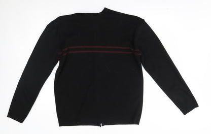 Preworn Womens Black   Full Zip Jumper Size L