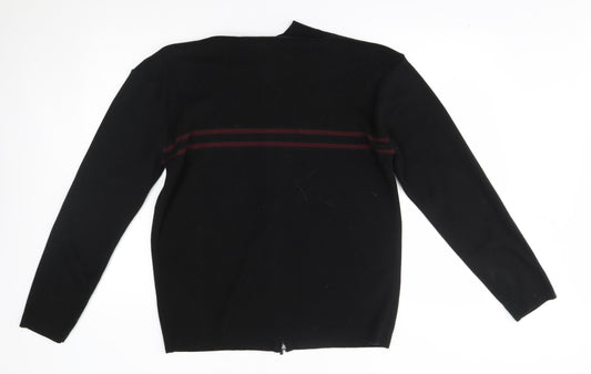 Preworn Womens Black   Full Zip Jumper Size L
