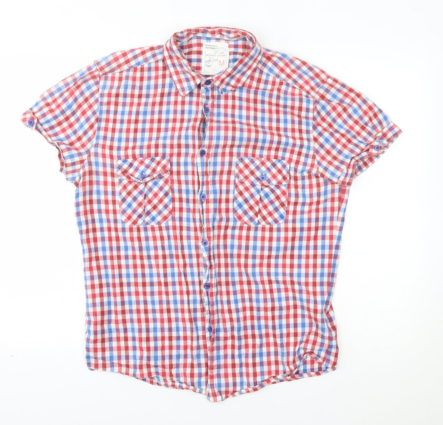 Mens UK Size M New Look Red  Button-Up Short Sleeve Casual Shirt