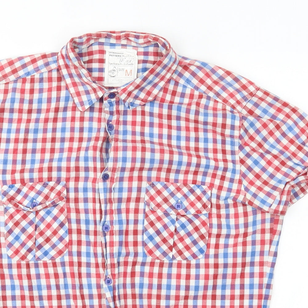Mens UK Size M New Look Red  Button-Up Short Sleeve Casual Shirt