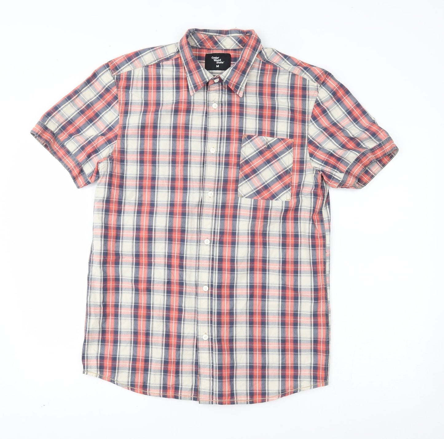 Primark Mens Red Plaid   Button-Up Size M
