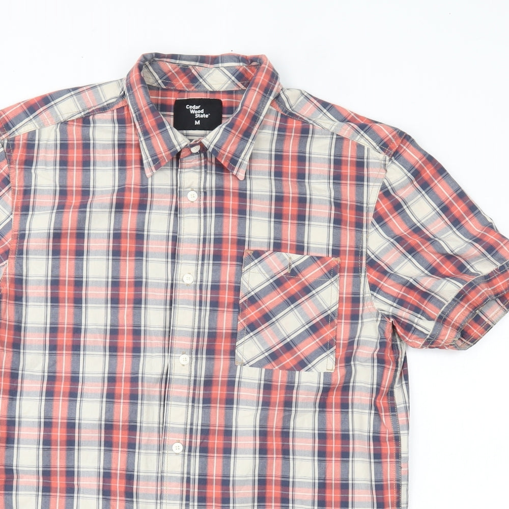 Primark Mens Red Plaid   Button-Up Size M