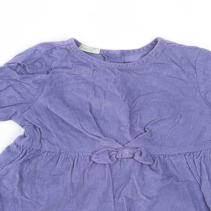 united colours of benetton Girls Purple  Corduroy A-Line  Size 9-12 Months