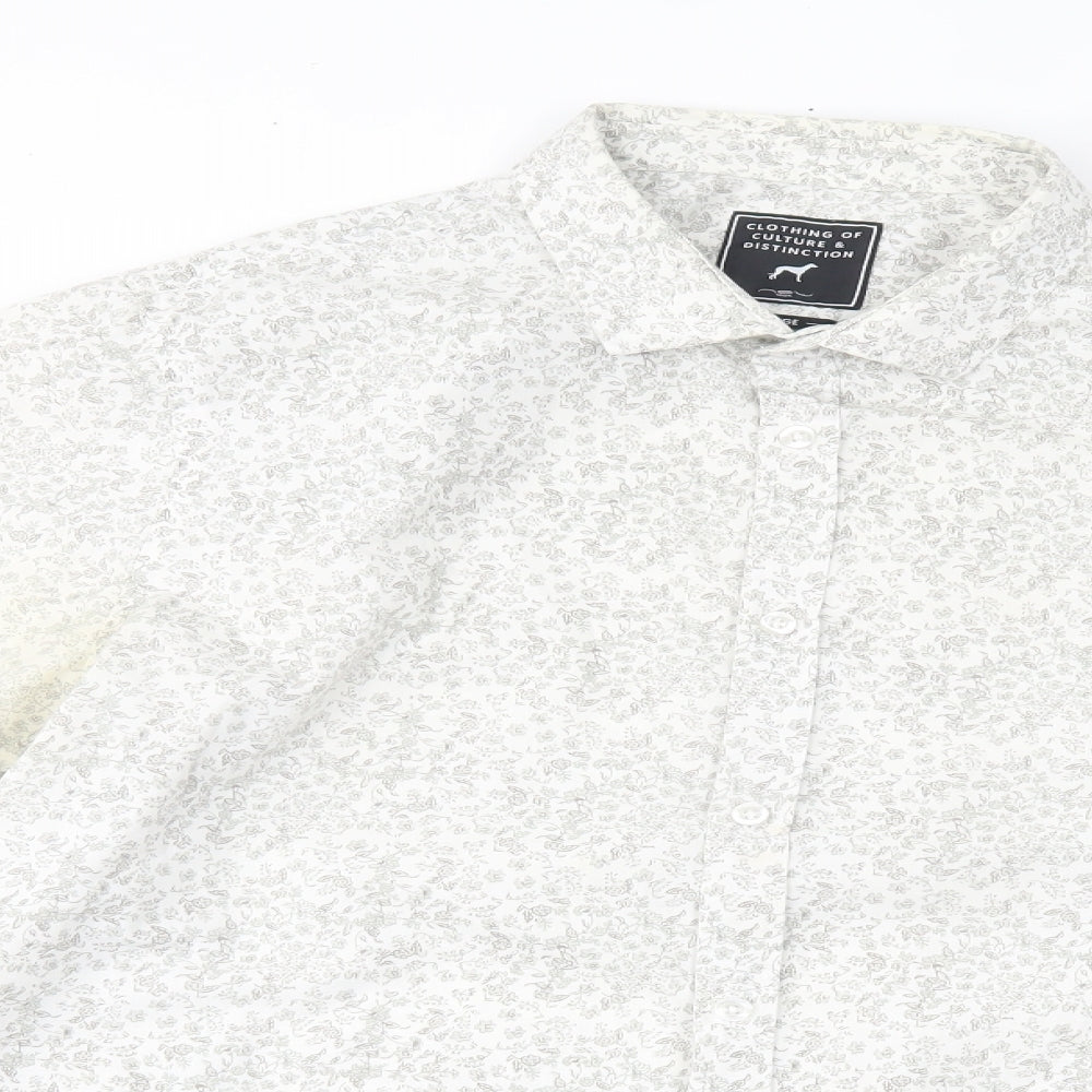 Mens UK Size L New Look Grey  Button-Up Long Sleeve Casual Shirt