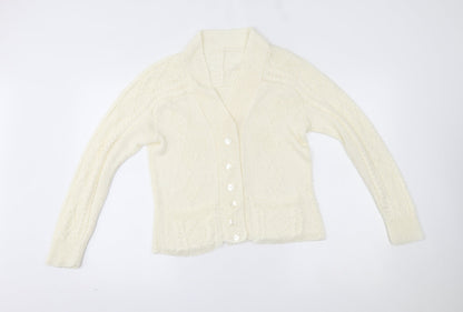 Womens UK Size One Size Preworn Ivory Cardigan Jumper