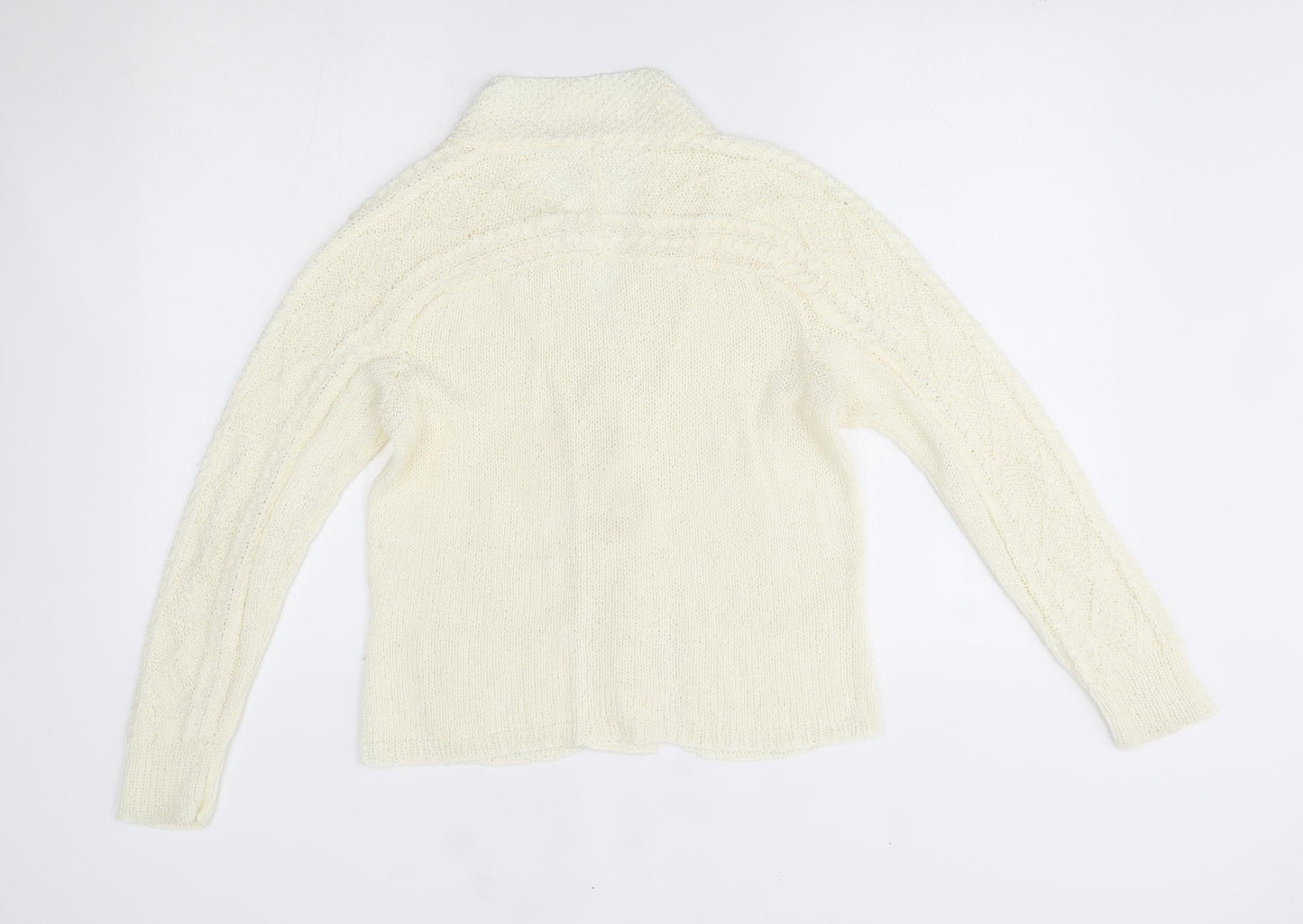 Womens UK Size One Size Preworn Ivory Cardigan Jumper
