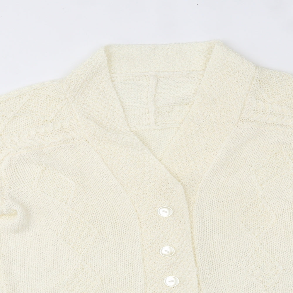 Womens UK Size One Size Preworn Ivory Cardigan Jumper