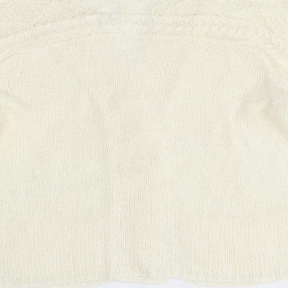 Womens UK Size One Size Preworn Ivory Cardigan Jumper