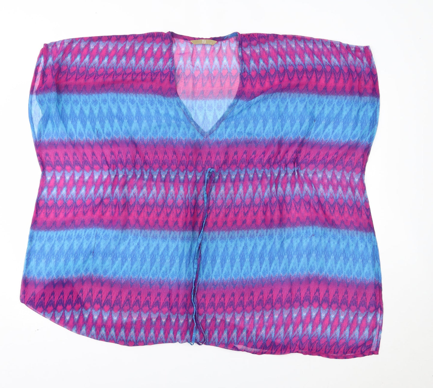 TU Womens Purple Striped   Poncho Size S