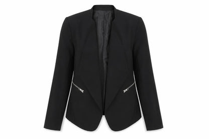 Front view of DIFFUSE women’s black jacket blazer, size UK 8