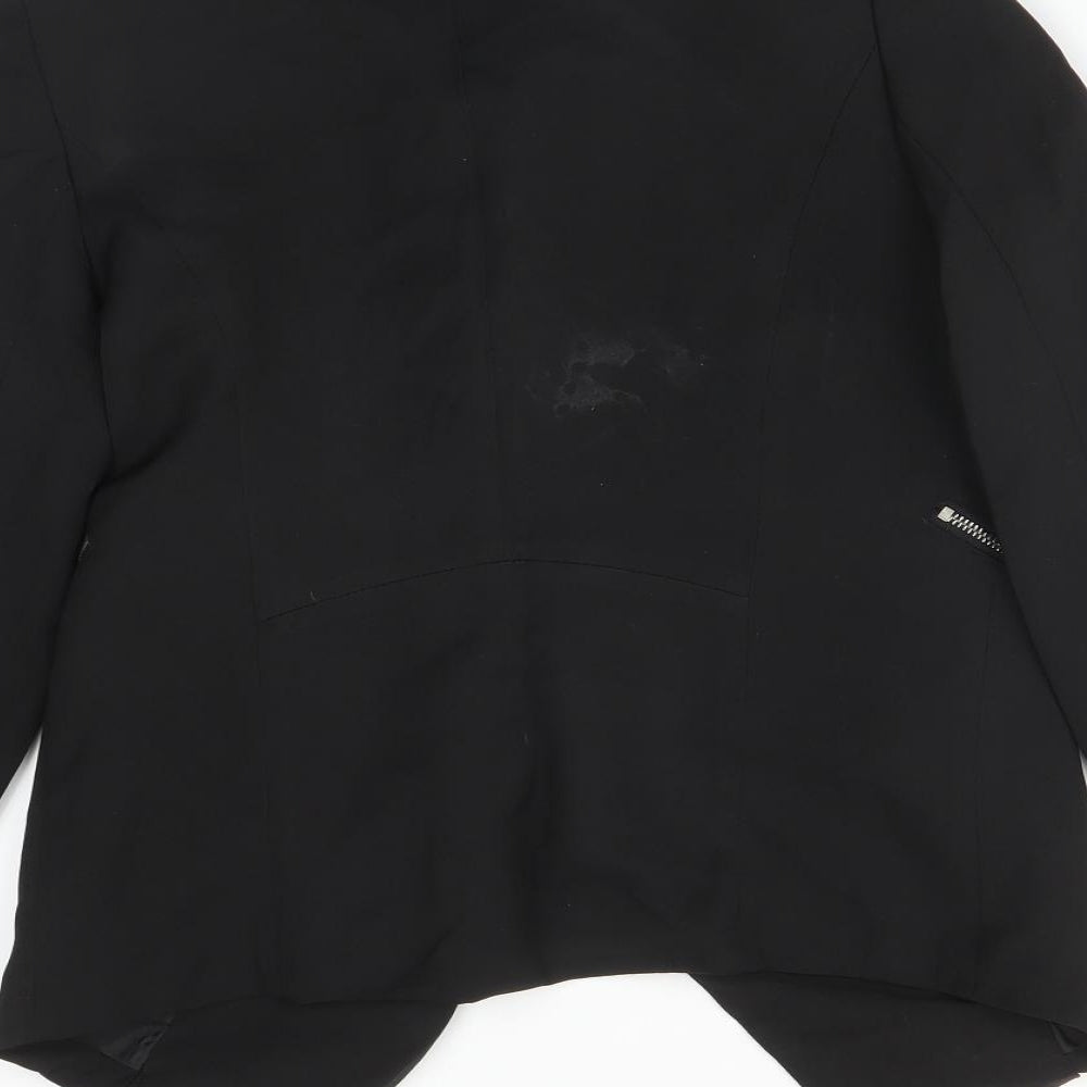 Brand and care label for DIFFUSE women’s black jacket blazer, size UK 8