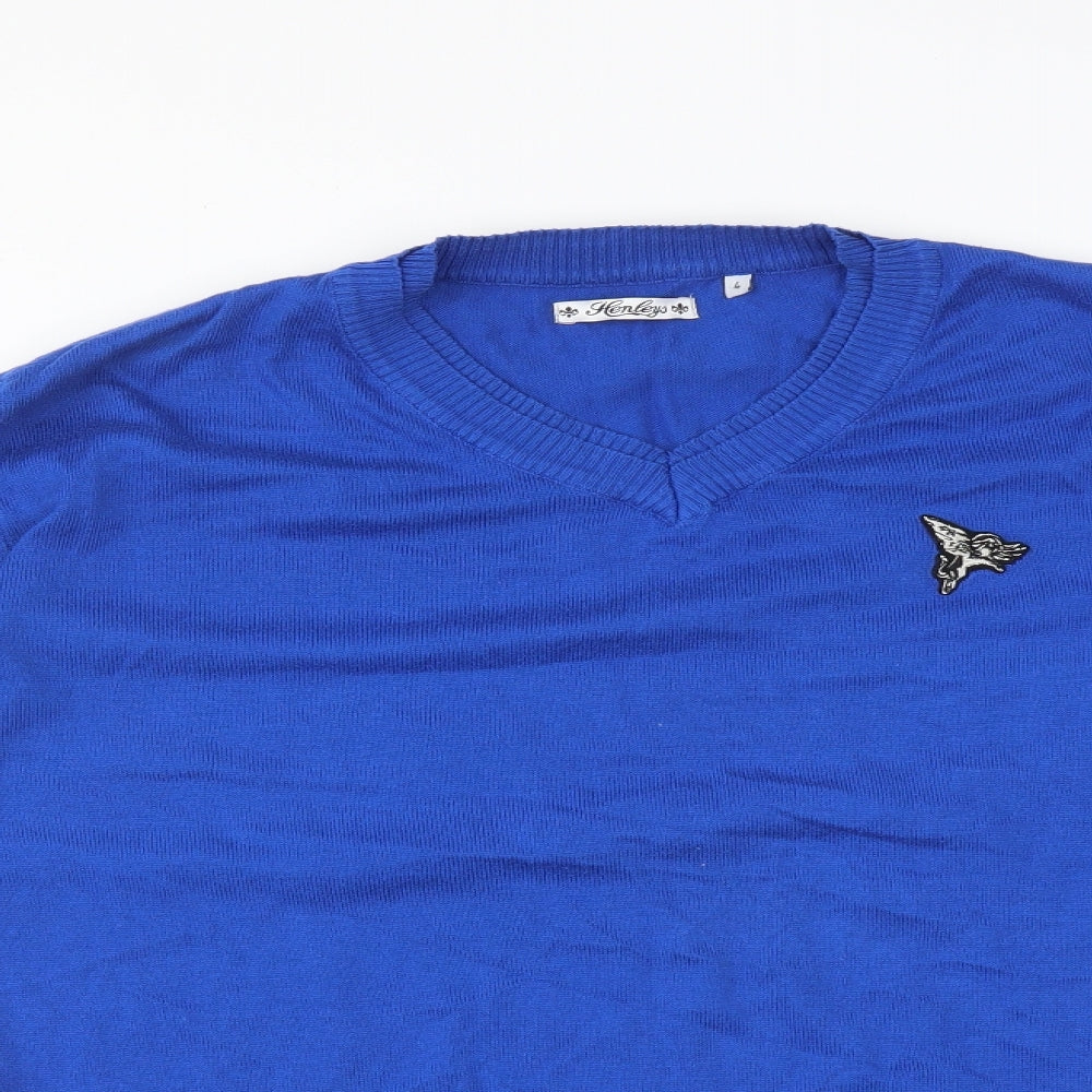 Mens UK Size S Henleys Blue Pullover Sweatshirt