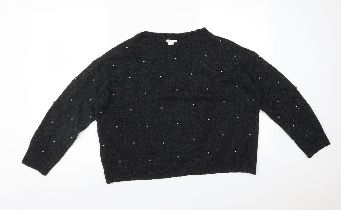 H&M Womens Grey   Pullover Sweatshirt Size L