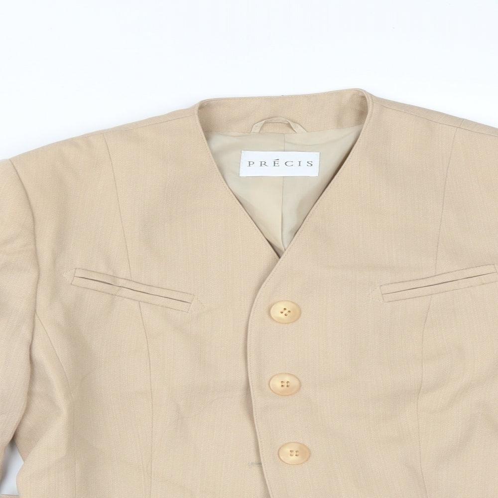 Precis Womens Beige   Jacket Suit Jacket Size 14