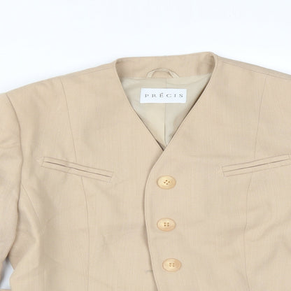 Precis Womens Beige   Jacket Suit Jacket Size 14