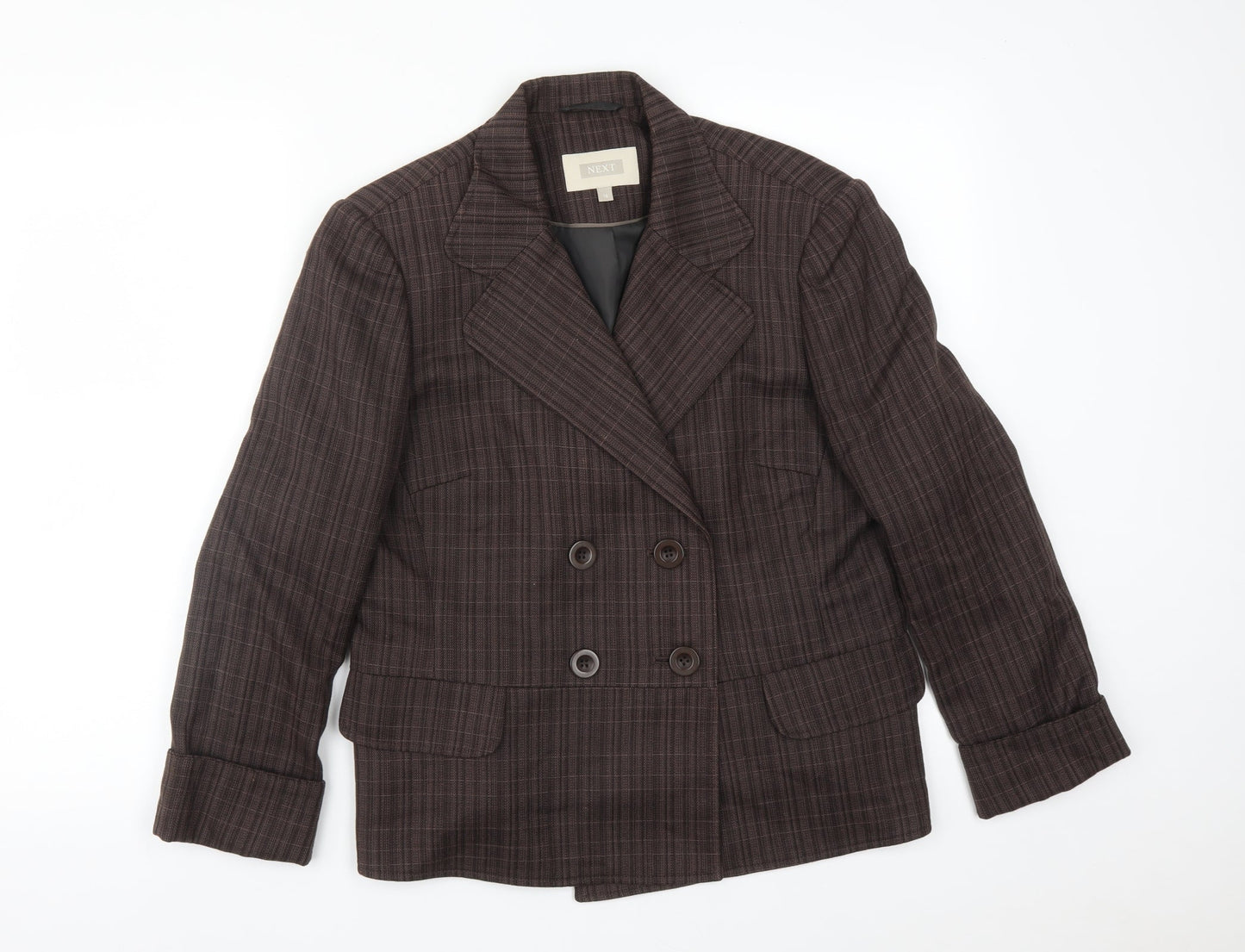NEXT Womens Brown Check  Jacket Suit Jacket Size 16