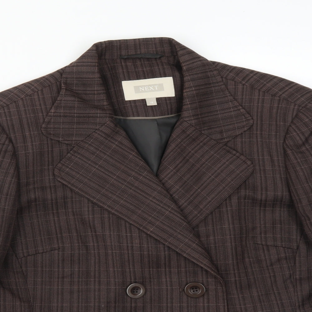NEXT Womens Brown Check  Jacket Suit Jacket Size 16