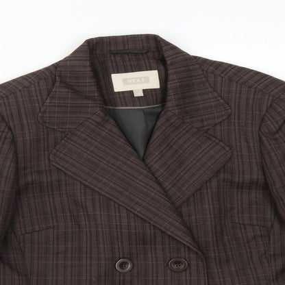 NEXT Womens Brown Check  Jacket Suit Jacket Size 16