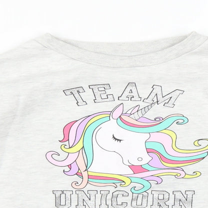 Primark Girls White   Pullover Sweatshirt Size 14-15 Years  - UNICORN