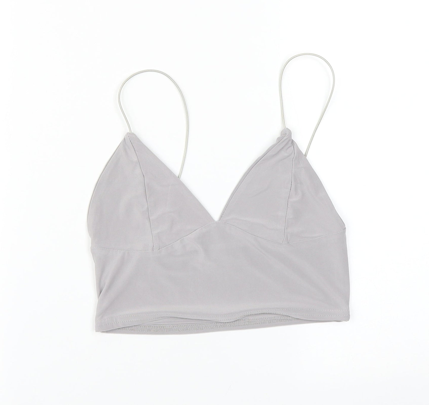 Womens UK Size 8 PRETTYLITTLETHING Grey Basic T-Shirt