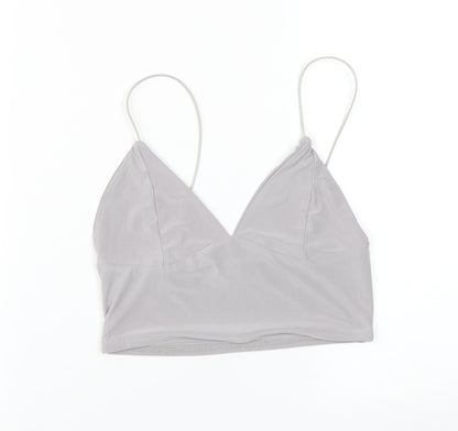 Womens UK Size 8 PRETTYLITTLETHING Grey Basic T-Shirt