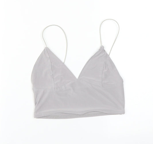 Womens UK Size 8 PRETTYLITTLETHING Grey Basic T-Shirt