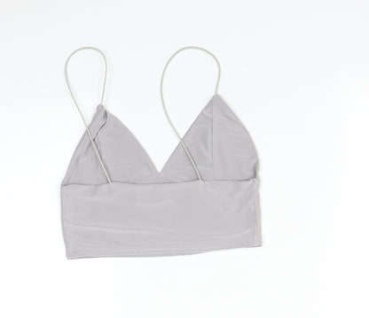 Womens UK Size 8 PRETTYLITTLETHING Grey Basic T-Shirt