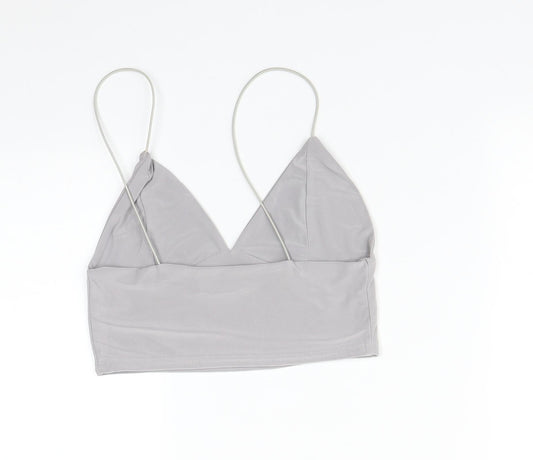 Womens UK Size 8 PRETTYLITTLETHING Grey Basic T-Shirt
