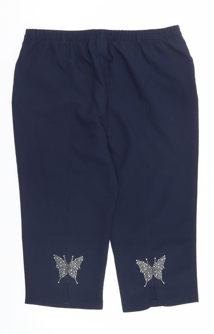 Preworn Womens Blue   Trousers  Size 18 L26 in - Butterfly