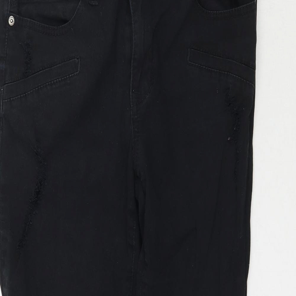 Womens UK Size 6 Preworn Regular Fit Skinny Black Jeans