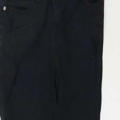 Womens UK Size 6 Preworn Regular Fit Skinny Black Jeans