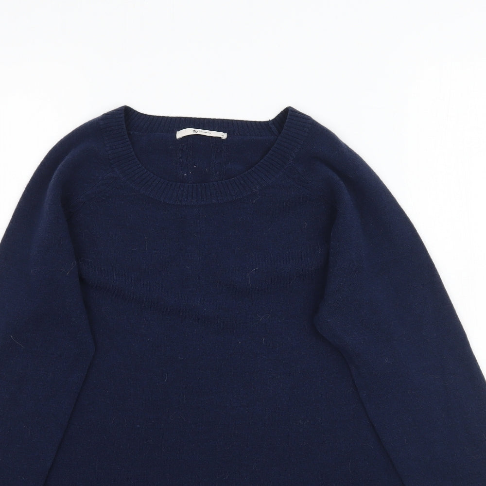 TU Womens Blue  Knit Pullover Jumper Size 10