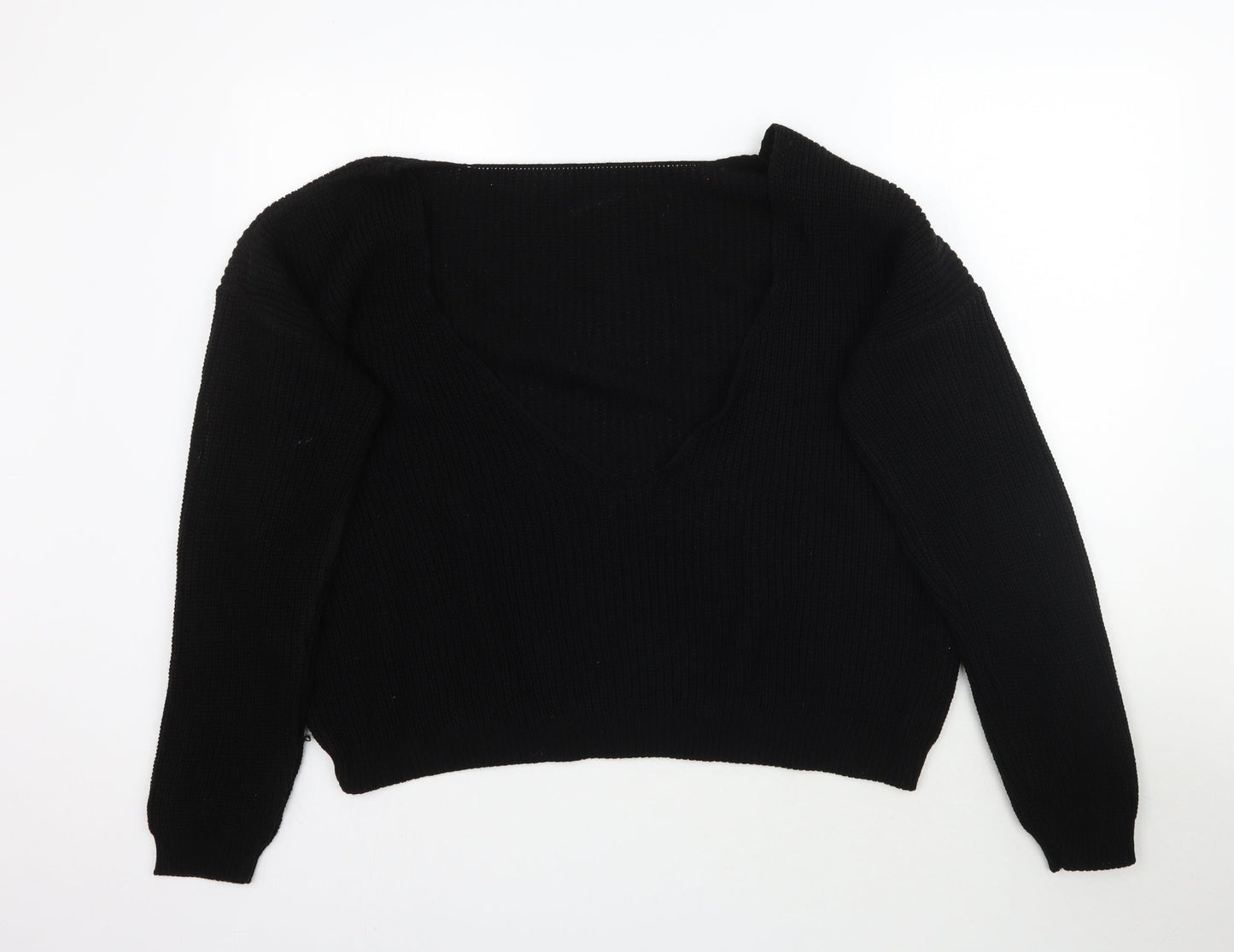 Boohoo Womens Black  Knit Pullover Jumper Size 20