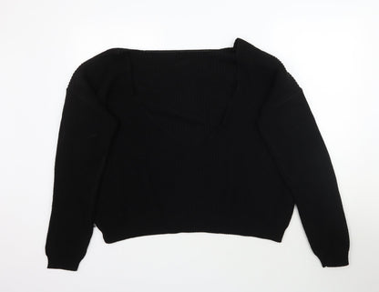 Boohoo Womens Black  Knit Pullover Jumper Size 20